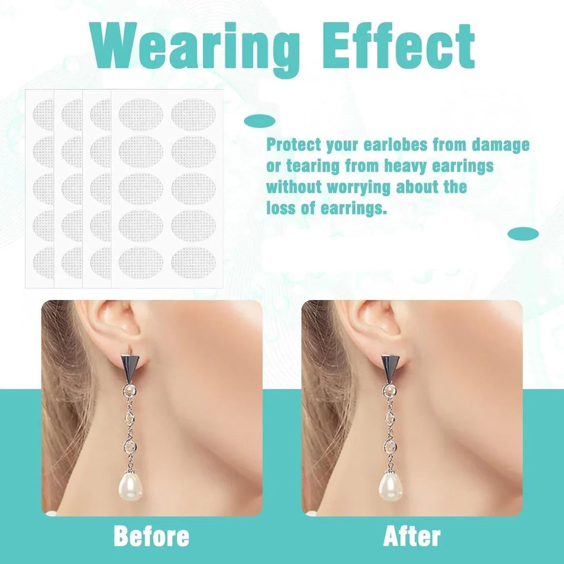 Premium Earlobe Support Patches - Buy 50 Get 50 Free